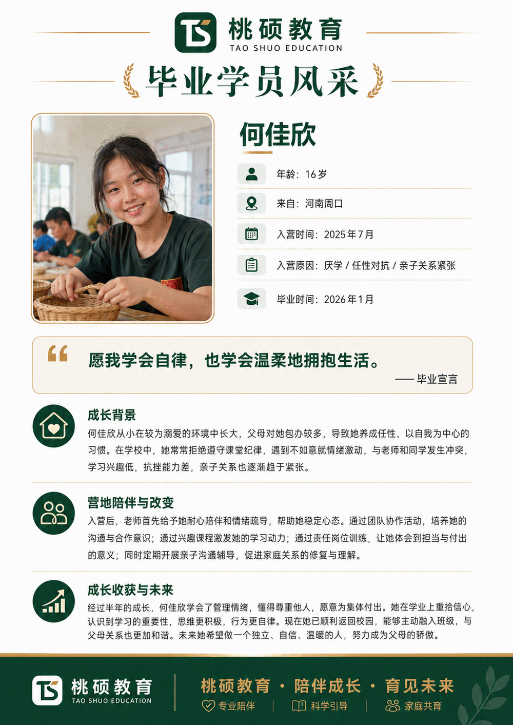 桃硕教育优秀毕业学员成长档案 04